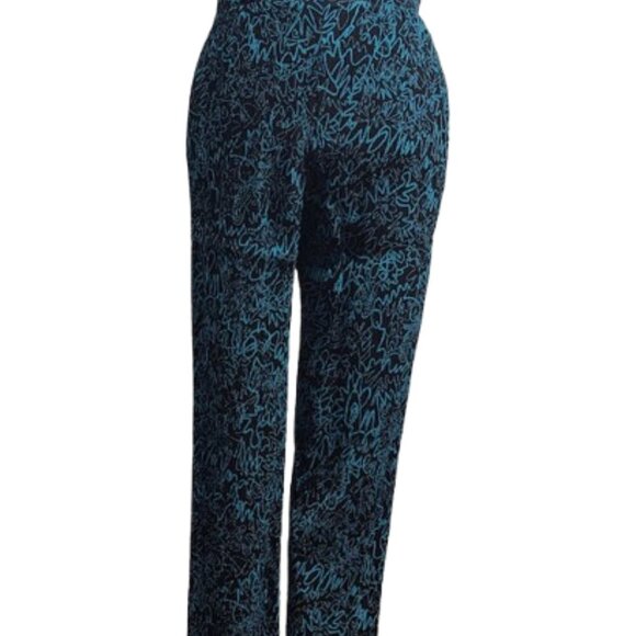 Prophecy Petites Vintage Blouse and Pant Set Blue and Black Women's Size 4 - Picture 5 of 11